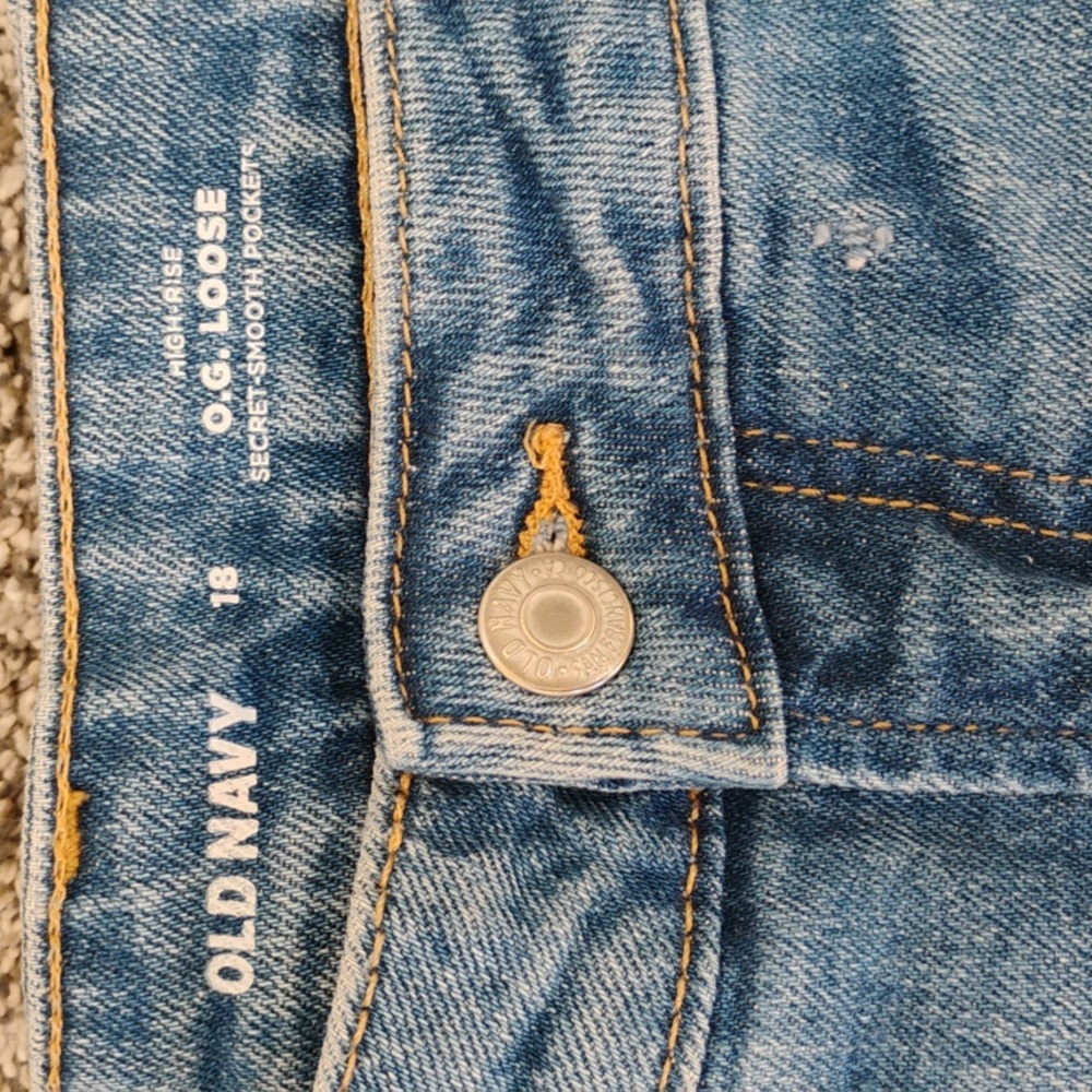 Old Navy Women's o.g loose Blue Boyfriend Jeans - Picture 3 of 7